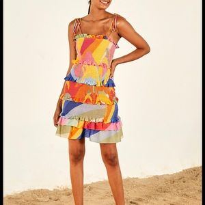 SOLD Farm Rio Tropical Sunset Smocked Dress